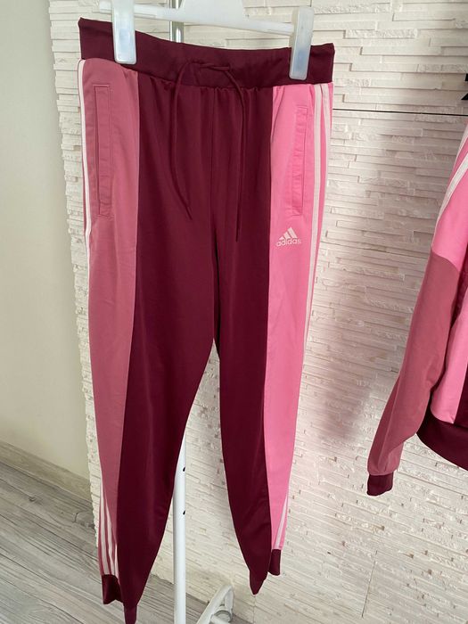 Adidas j nowy set dresowy łączone kolory bordo róż