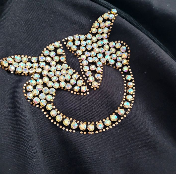 Czarny komplet dresowy czarny dres jaskółka diamenciki s