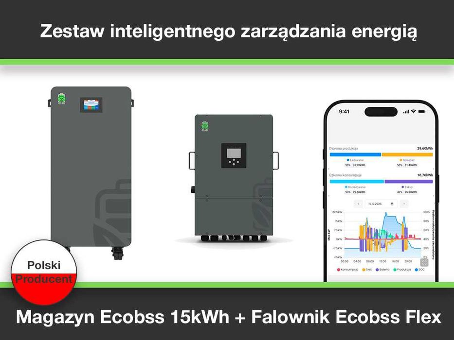 Zestaw inteligentnego zarządzania energią Magazyn 15kWh + Falownik 6kW