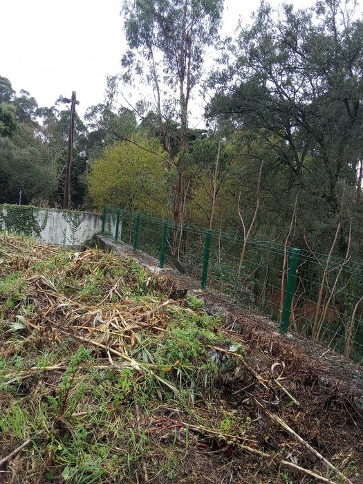 Painel vedação verde cinza branco