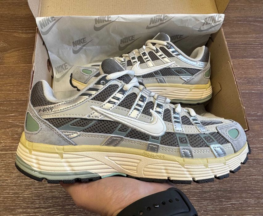 Кроссовки Мужские Nike P6000 Flat Pewter/Grey Beige Green/Кросівки Чоловічі Найк П6000