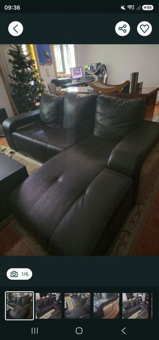 Sofá com chaise long + envio no Porto