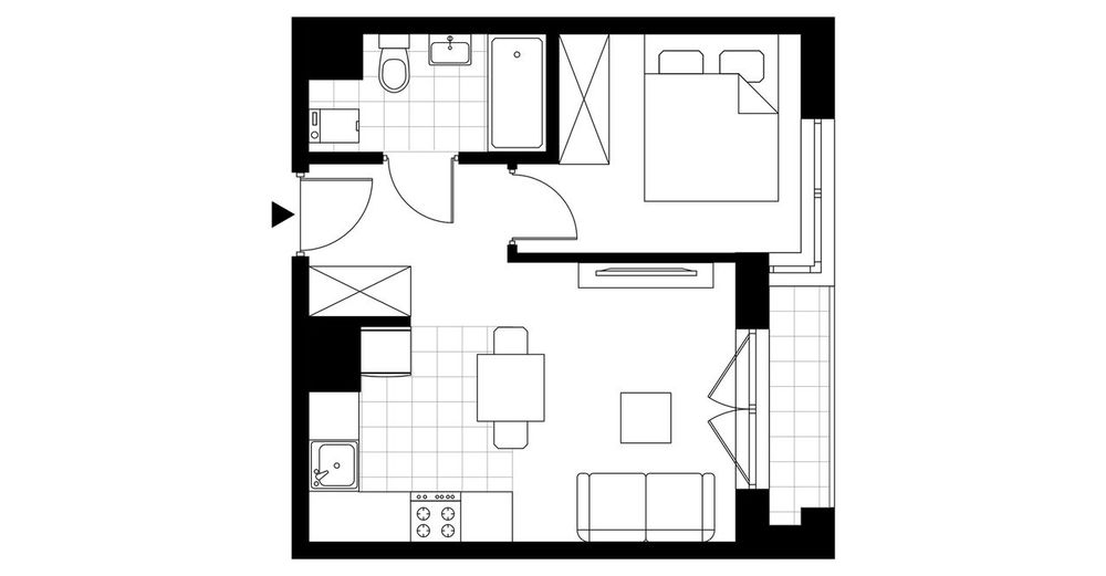 2-pokojowe mieszkanie 31 m² + loggia Bez Prowizji - Widok 3