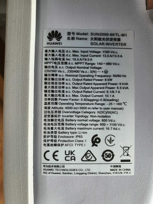 Inversor Huawei SUN2000-6KTL-M1