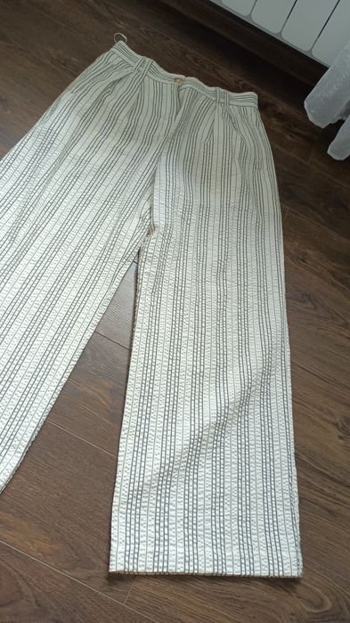 Spodnie bawełna wiskoza 36 z szeroką nagawką