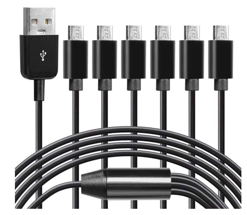 Kabel rozdzielacz z USB-A na 6x USB Micro 1.5m CERRXIAN