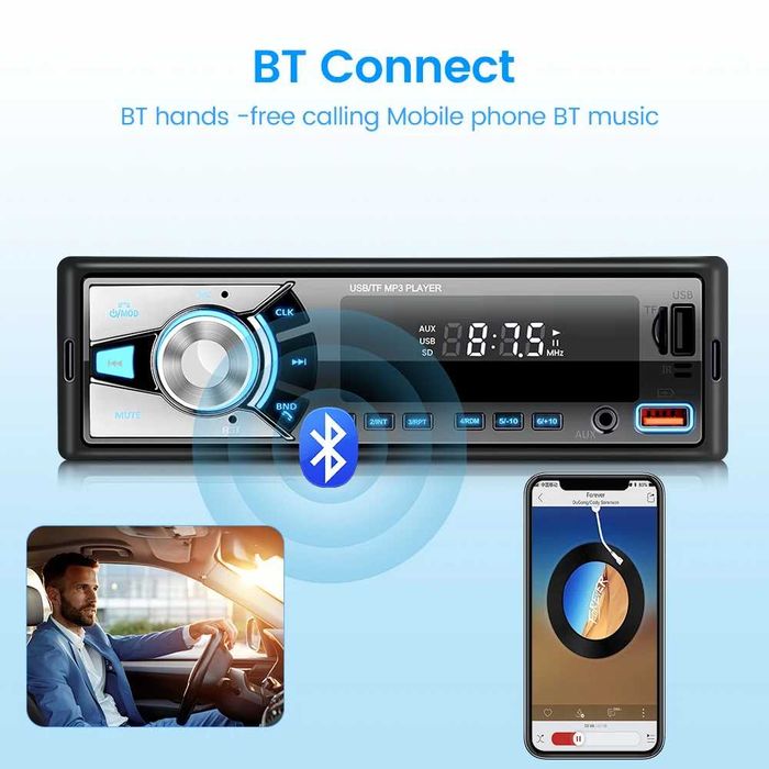 Rádio do carro do bluetooth, Leitor MP3, 1din