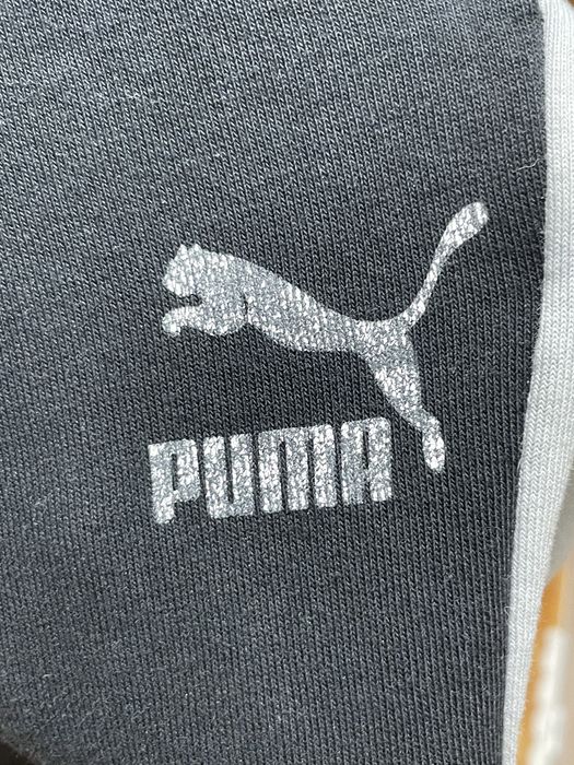 Spodnie dresowe Puma M 38/40 czarne z lampasem