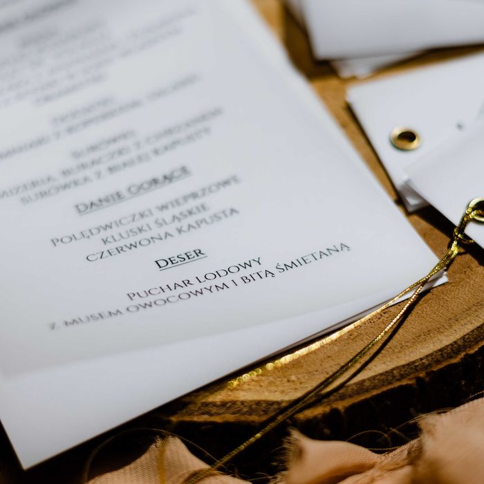 Menu na stół weselny z kalką Classic