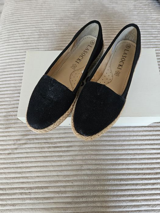 Czarne espadryle Lasocki 36 23cm