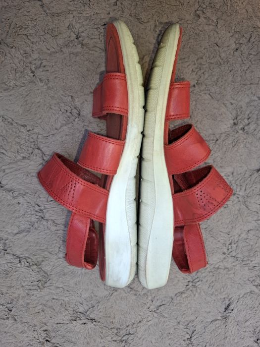 Ecco Soft 5 sandały skórzane, czerwone 39
