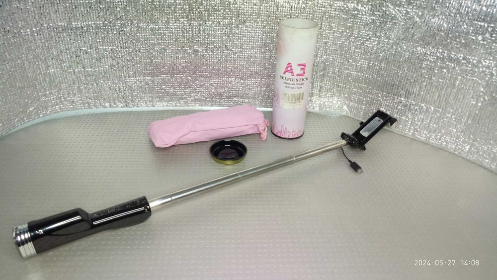 Bluetooth Селфи палка-держатель с LED подсветкой, зеркало, аккумулятор