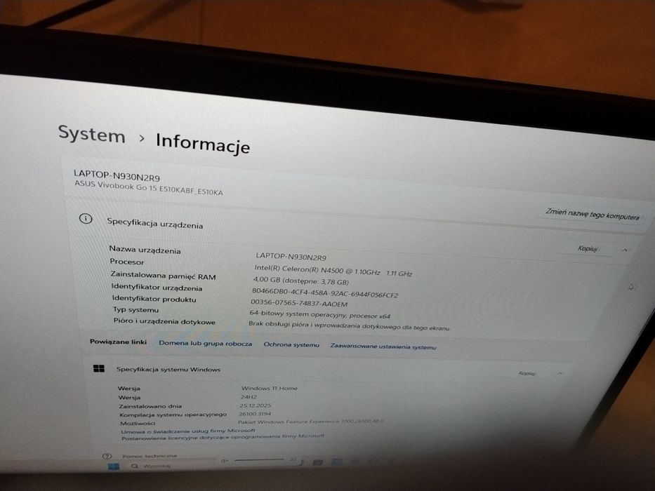 Sprzedam laptop Asus