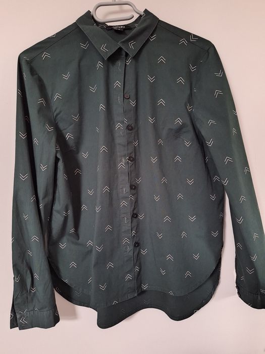 Elegancka świąteczna zielona koszula w choinki- esmara 38