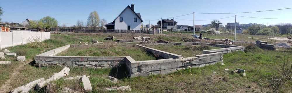 Ділянка з фундаментом під огорожу та будинок, 9,6 сот, Богунія