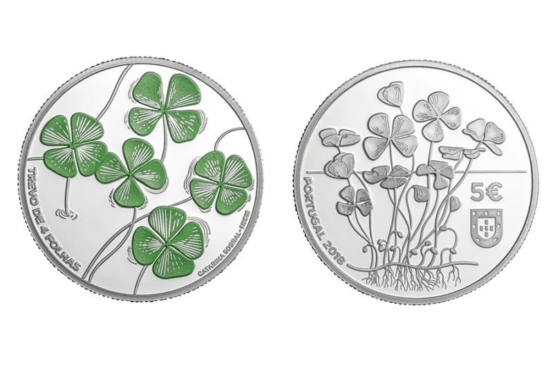 2018 – Prata PROOF 5,00€ – O Trevo de Quatro Folhas