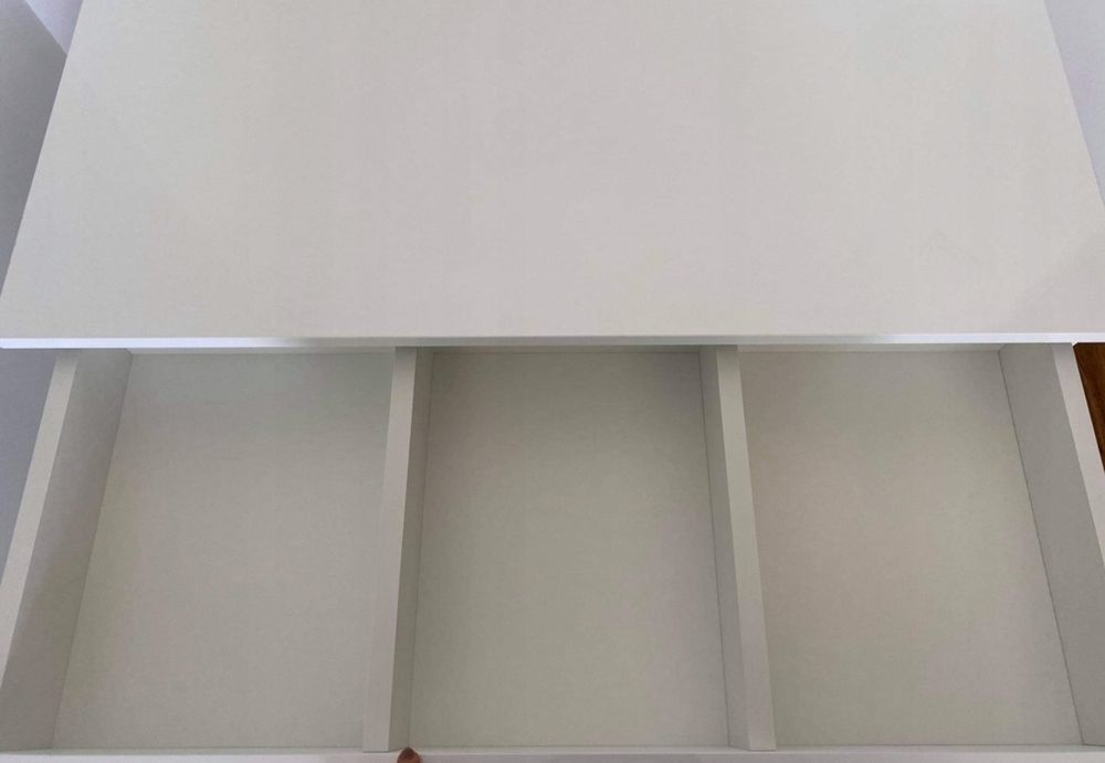 NOWA TOALETKA KONSOLA wysoka JAKOŚĆ wysoki połysk stolik biały glamour