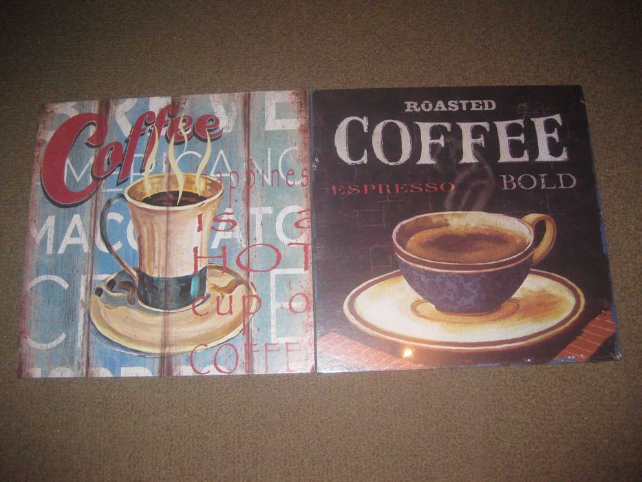 Coleção de 4 Quadros/Placas" Café" Novos!