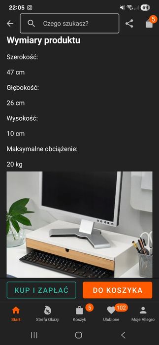 Półka pod monitor IKEA