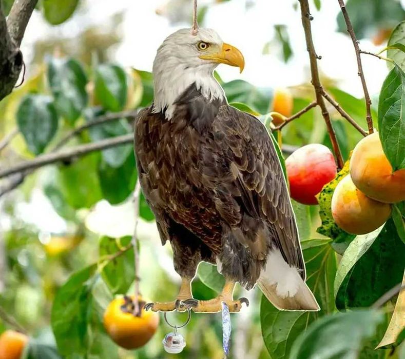 Прочный подвесной отпугиватель птиц вид орла с колокольчиком для сада