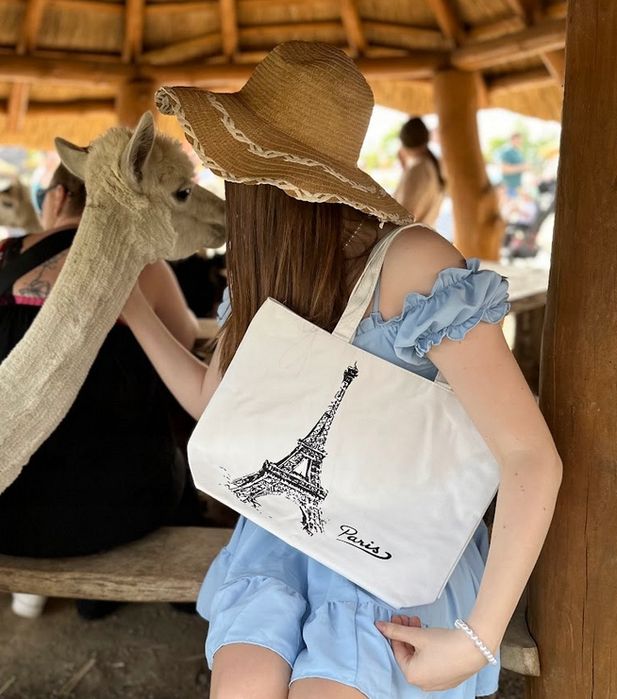 Modna materiałowa damska torebka na ramię