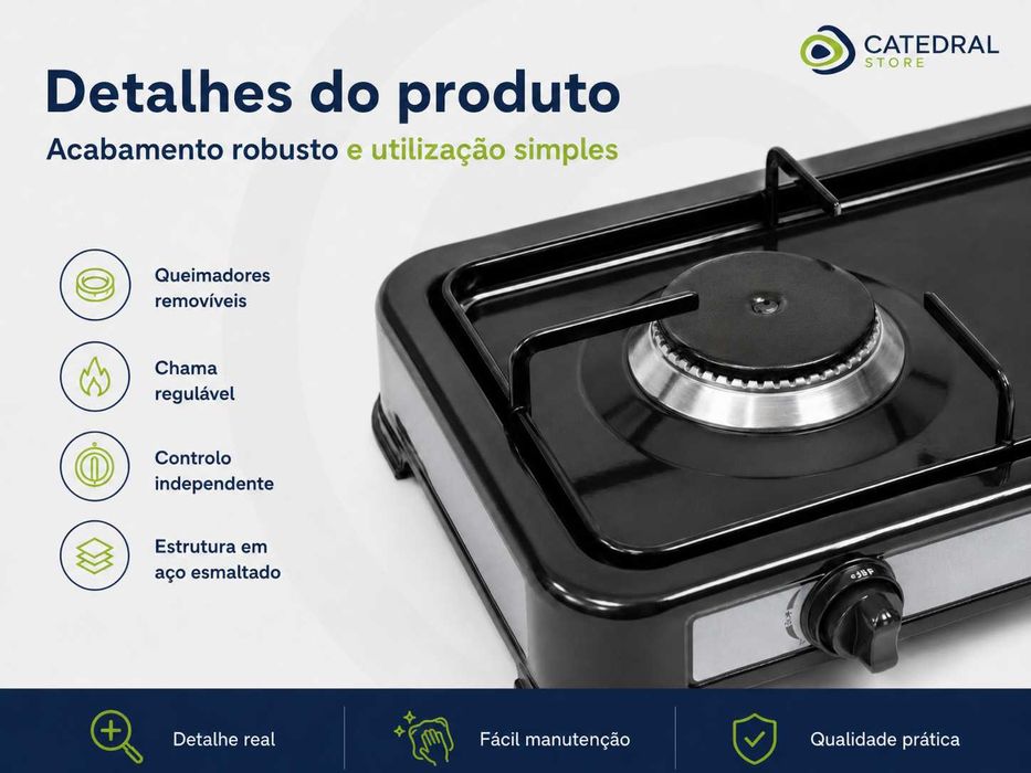 Fogão a Gás Portátil 2 Queimadores Melchioni MINERVA 2 – Novo