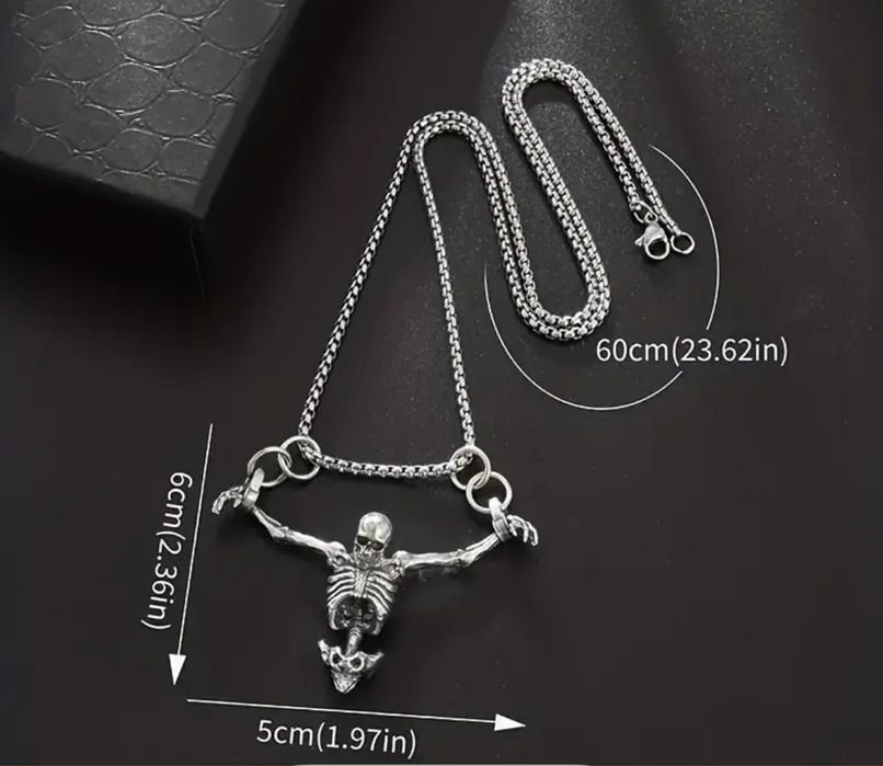 Цепочка ланцюжок череп скелет кольцо для чоловіків та жінок,Хелоуін