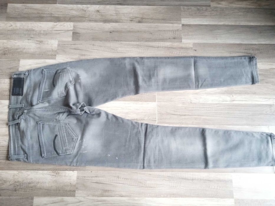 Męskie spodnie dżinsowe szare skinny 30/34