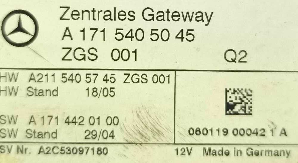 Módulo Eletrónico A1715405045 - MERCEDES-BENZ SLK
