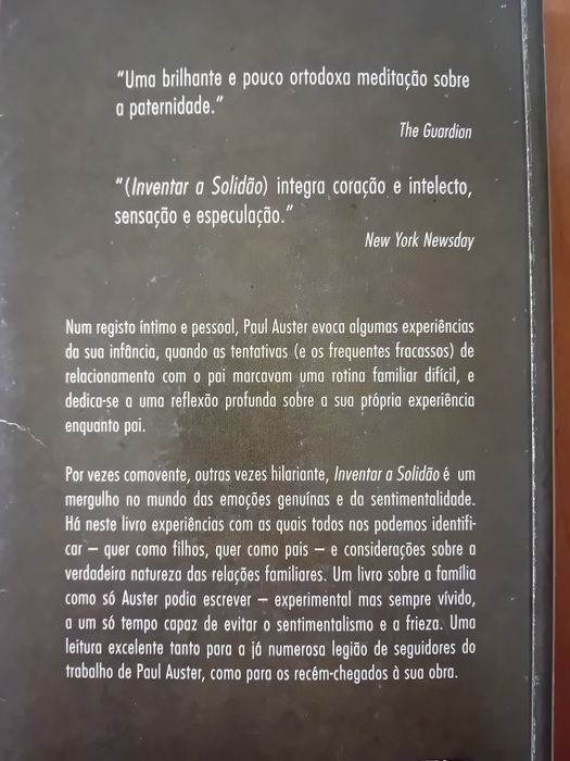 Inventar a Solidão " Paul Auster "
