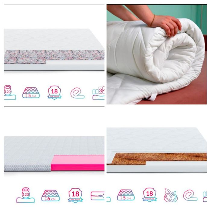 Безкоштовна доставка Матрас, топер для ліжка, дивану, ролл апп