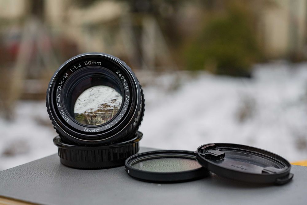SMC Pentax m 50mm f1.4 PK obiektyw filtr