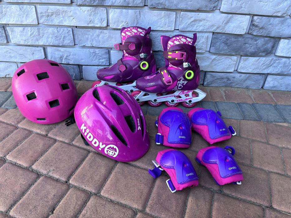 Rolki Oxelo 30-32 kask ochraniacze