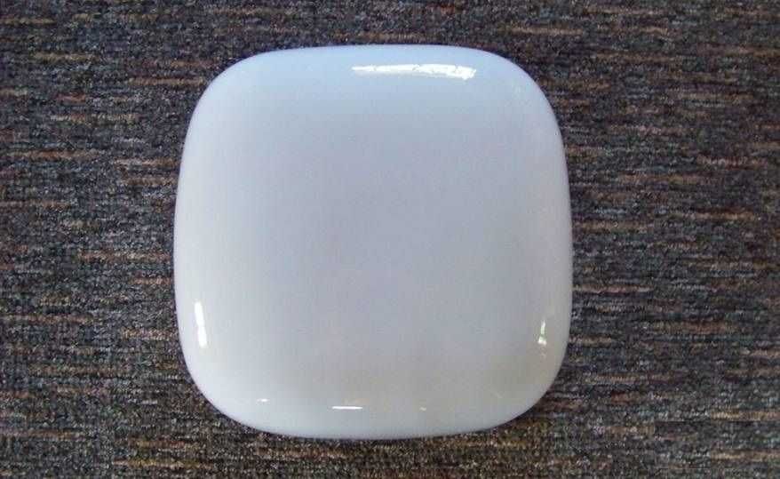 Lampa Plafon Szklany Klosz Kwadrat PRL