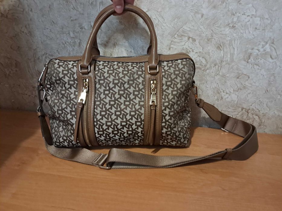 Сумка з текстилю та шкіри DKNY