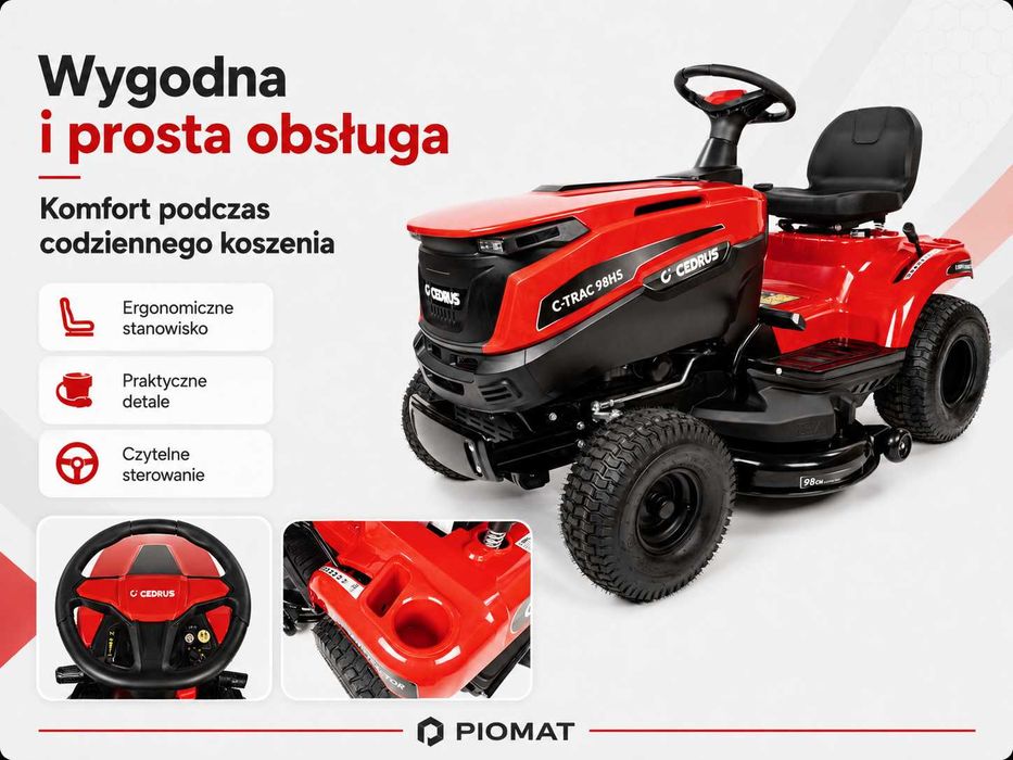 Cedrus C-TRAC-98HS Traktorek Hydrostat boczny wyrzut 3 lata gwarancji