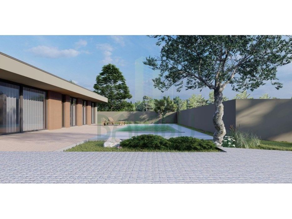 Moradia térrea T3 com piscina, em construção