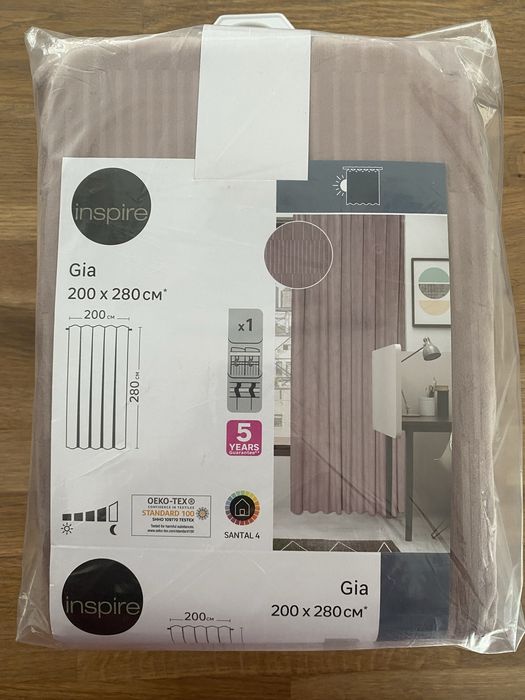 Zasłona Gia Inspire velvet 200x280 taśma zamszowa NOWA