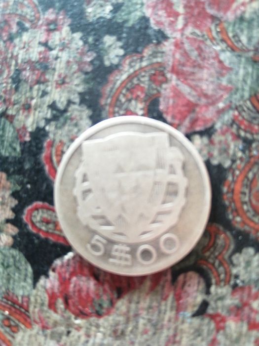 1932 moeda 5 escudos prata  portugues