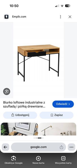 Biurko loftowe czarny/drewno