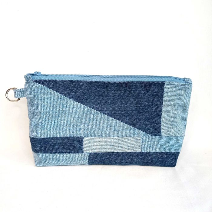 Kosmetyczka jeans patchwork handmade rekodzieło