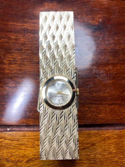 Relógio Mola  Suíço Rivo Corda 10 cm Art Déco Anos 50