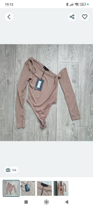 Боді червоний на дівчину Amisu, Prettylittlething новий на одне плече