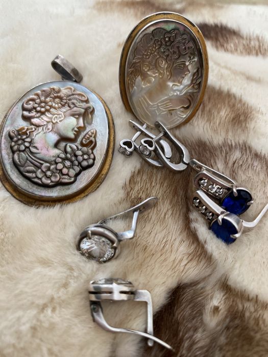 Серьги из серебра и мельхиора
