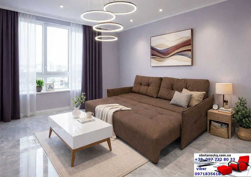 Диван преміум класу еврокнижка Олівер пружинний блок доставка Україна