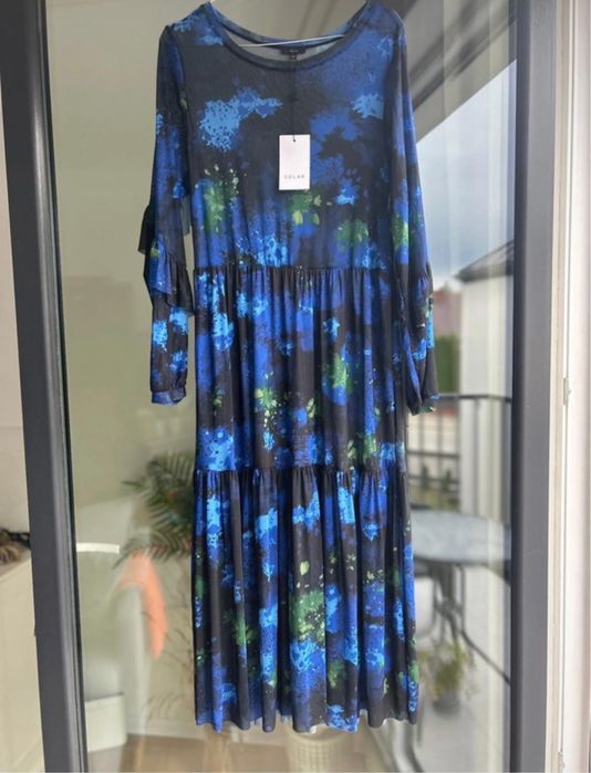 Solar sukienka damska letnia rozmiar 34 nylon luźna długa