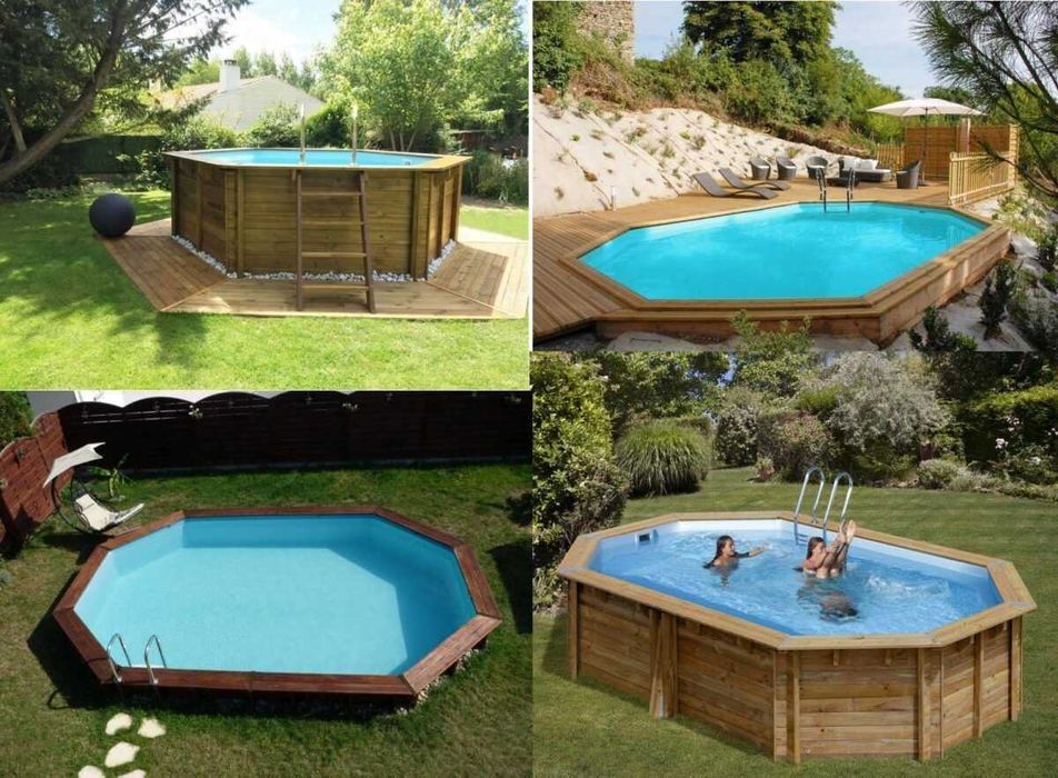 Piscina de Madeira Octagonal 5.60m x 5.17m + Sistema de Filtragem