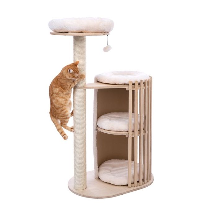 Natural Paradise Drapak dla Kota Lotus Kremowy 79,5x45x120cm DUŻY