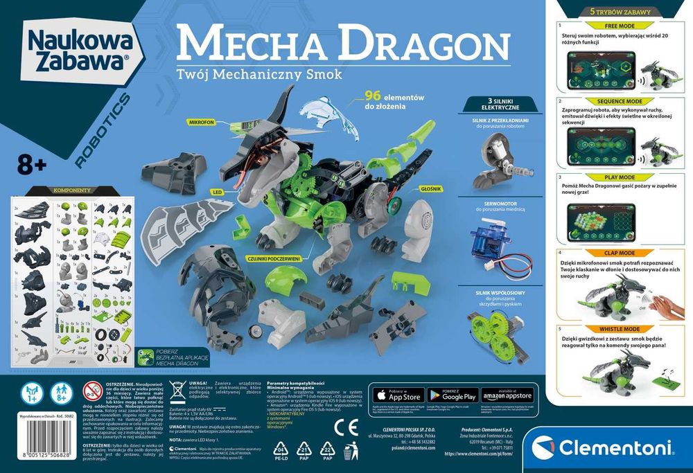 Clementoni Twój mechaniczny smok MECHA DRAGON