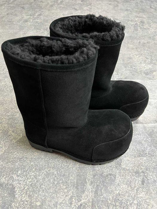 BALENCIAGA ALASKA High Fur Boots black ботинки чоботи чорні сапожки
